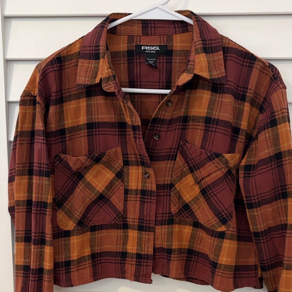 RSQ Crop Flannel